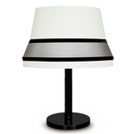 Audrey Table Lamp - Gloss Black / White Cotton