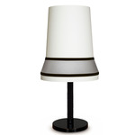 Audrey Table Lamp - Gloss Black / White Cotton