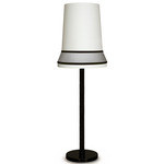 Audrey Floor Lamp - Gloss Black / White Cotton