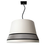 Audrey Pendant - Gloss Black / White Cotton
