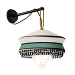 Calypso Antigua Wall Light - Matte Black Silk Lacquered / Mint Multi