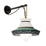 Calypso Guadaloupe Wall Light - Matte Black Silk Lacquered / Mint Multi