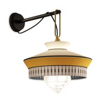 Calypso Martinique Wall Light - Matte Black Silk Lacquered / Yellow Multi