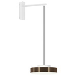 Discus Wall Light - Matte White / Brushed Bronze-Nickel