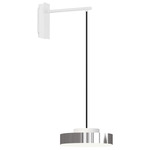 Discus Wall Light - Matte White / Polished Nickel