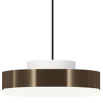 Discus Pendant - Matte White / Brushed Bronze-Nickel