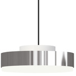 Discus Pendant - Matte White / Polished Nickel