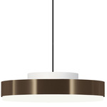 Discus Pendant - Matte White / Brushed Bronze-Nickel