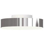Discus Ceiling Light - Matte White / Polished Nickel