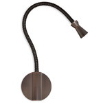 G+T Wall Sconce - Satin Bronze / Dark Brown Leather
