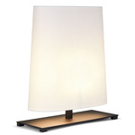 Ovale Table Lamp - Matte Black Silk Lacquered / White Cotton