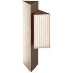 Stick Double Wall Light - Brushed Bronze Nickel / Clear Ribbed