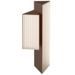Stick Double Wall Light - Brushed Bronze Nickel / Clear Ribbed