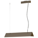 Stick Linear Pendant - Brushed Bronze Nickel / Clear Ribbed