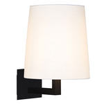 Tonda Wall Light - Matte Black Silk Lacquered / White Cotton