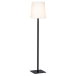 Tonda Floor Lamp - Matte Black Silk Lacquered / White Cotton