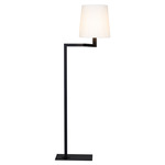 Tonda Liseuse Floor Lamp - Matte Black Silk Lacquered / White Cotton