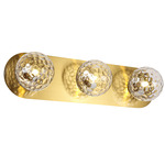 Burlat Bathroom Vanity Light - Aged Brass / Clear Hammered Glass