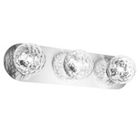 Burlat Bathroom Vanity Light - Polished Chrome / Clear Hammered Glass
