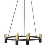 Cerelia Chandelier - Matte Black / Aged Brass
