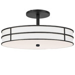 Fulvia Semi Flush Ceiling Light - Matte Black / White
