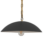 Ofelia Chain and Cord Hung Pendant - Matte Black / Aged Brass