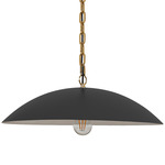 Ofelia Chain and Cord Hung Pendant - Matte Black / Aged Brass