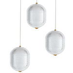 Peri Multi-Light Pendant - Aged Brass / Clear