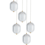 Peri Multi-Light Pendant - Aged Brass / Clear