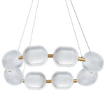 Peri Chandelier - Aged Brass / Clear
