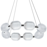 Peri Chandelier - Matte Black / Clear