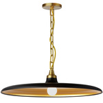 Quentin Disc Pendant - Aged Brass / Matte Black