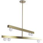 Raleigh Chandelier - Aged Brass / White