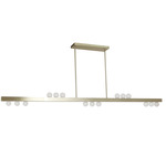 Raleigh Linear Pendant - Aged Brass / White