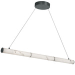 Reuben Linear Pendant - Matte Black / Alabaster