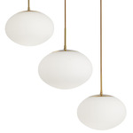 Rachel Pendant - Aged Brass / White