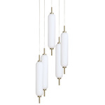 Typha Multi Pendant - Aged Brass / White
