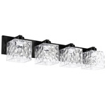 Veda Bathroom Vanity Light - Matte Black / Clear