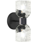 Vallora Double Wall Sconce - Matte Black / Clear