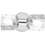 Vallora Double Wall Sconce - Polished Chrome / Clear
