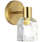 Vallora Wall Sconce - Aged Brass / Clear