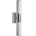 2 Light LED Wall Sconce - Brushed Nickel / White