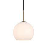 Baxter Pendant - Satin Gold / Frosted White