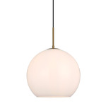 Baxter Pendant - Satin Gold / Frosted White