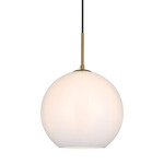 Baxter Pendant - Satin Gold / Frosted White