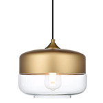 Ashwell Pendant - Satin Gold / Clear