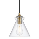 Destry Pendant - Satin Gold / Clear