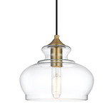 Destry Pendant - Satin Gold / Clear