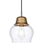 Kenna Pendant - Satin Gold / Clear