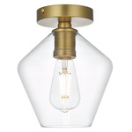 Gene Ceiling Light - Satin Gold / Clear
